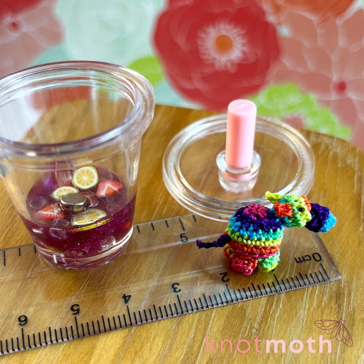 Harvey Hippopo-tea-mus Fruit Iced Tea Micro Crochet Hippo Trinket (removable, magnetic)