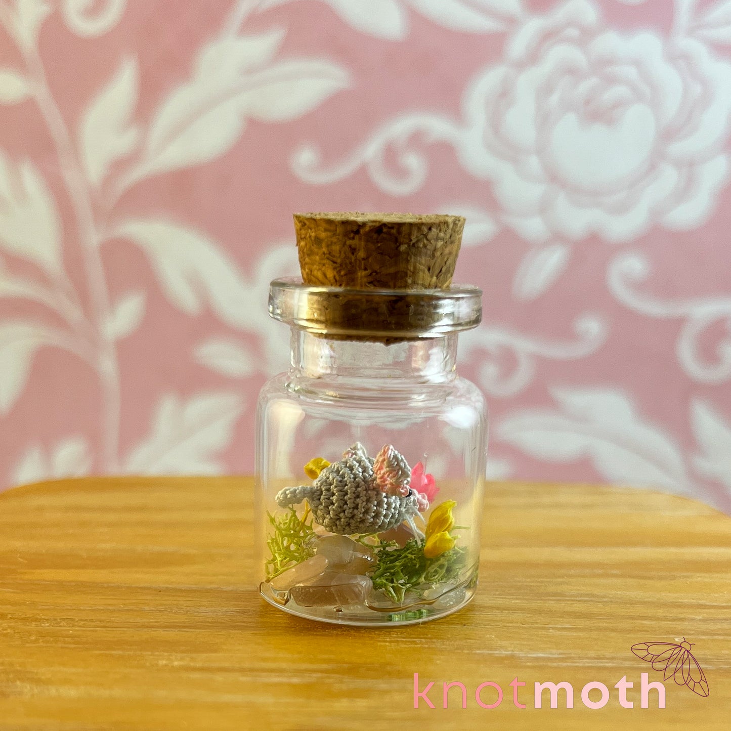 Maisey Mouse Micro Crochet Terrarium Jar (removable)