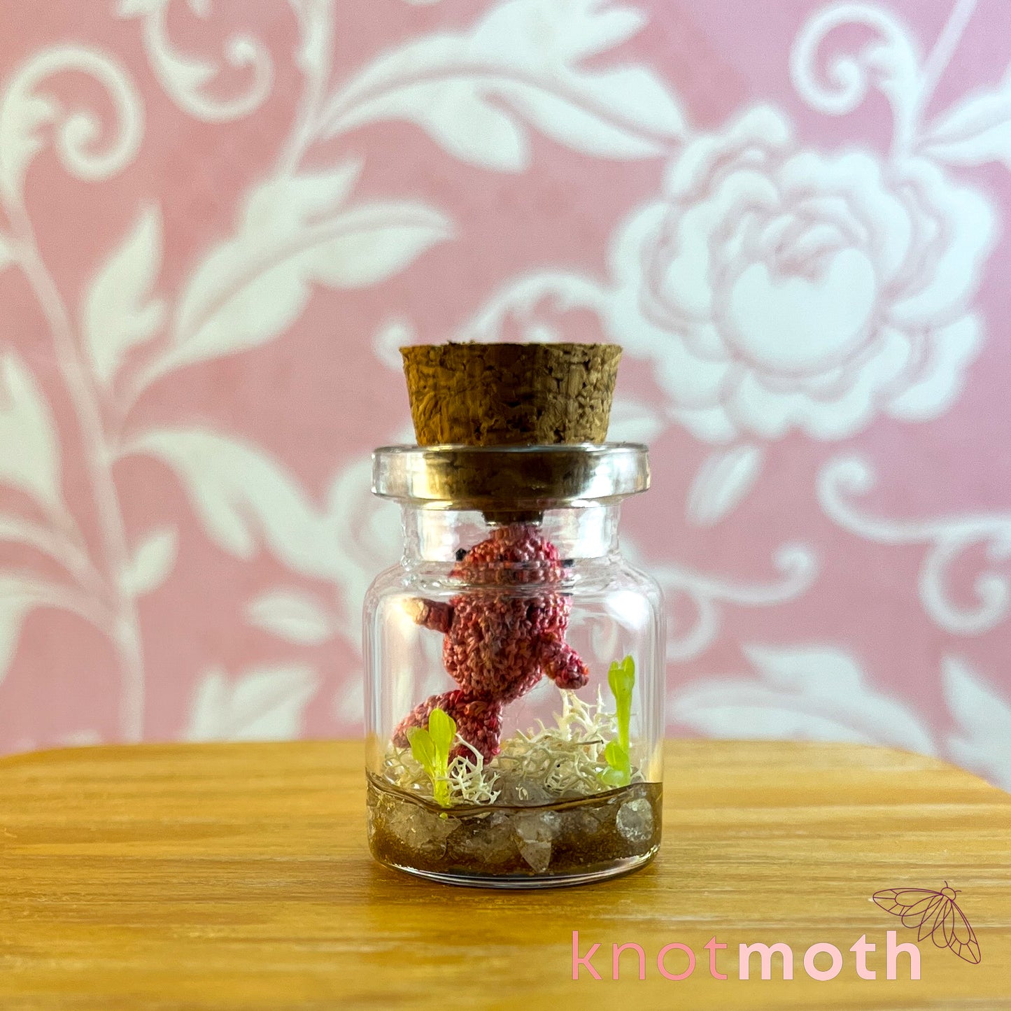 Juanita the Sleeping Whale Micro Crochet Aquarium Jar (removable, magnetic)