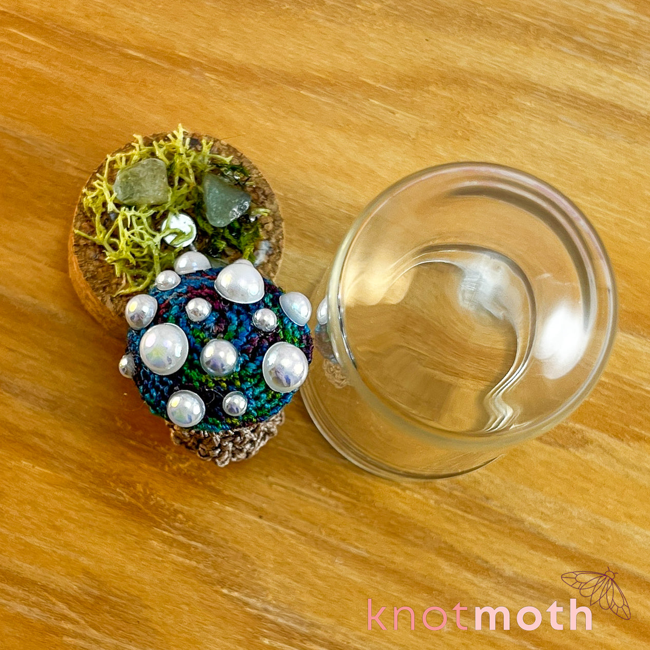 Marissa Mushroom Micro Crochet Terrarium Jar (removable, magnetic)
