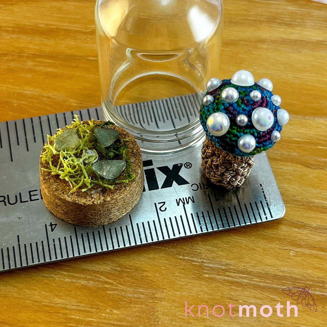 Marissa Mushroom Micro Crochet Terrarium Jar (removable, magnetic)