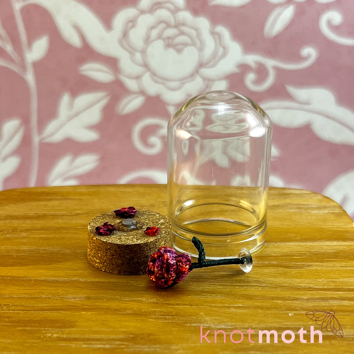 Rose Bell Jar Micro Crochet Jar (removable, magnetic)