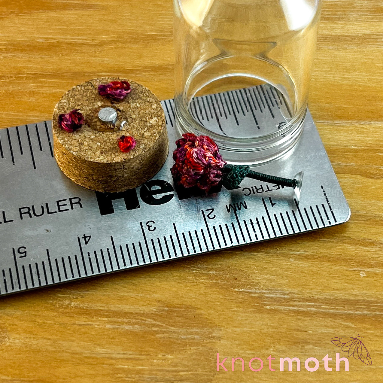 Rose Bell Jar Micro Crochet Jar (removable, magnetic)