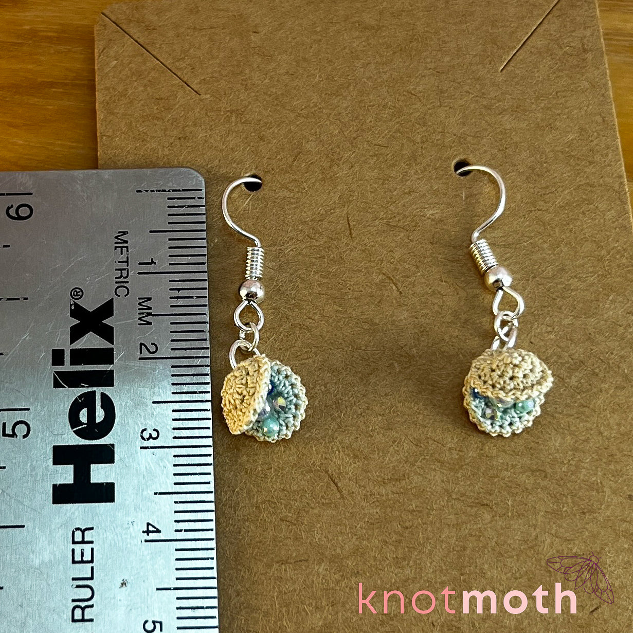 Oysters with Pearls Micro Crochet Earrings