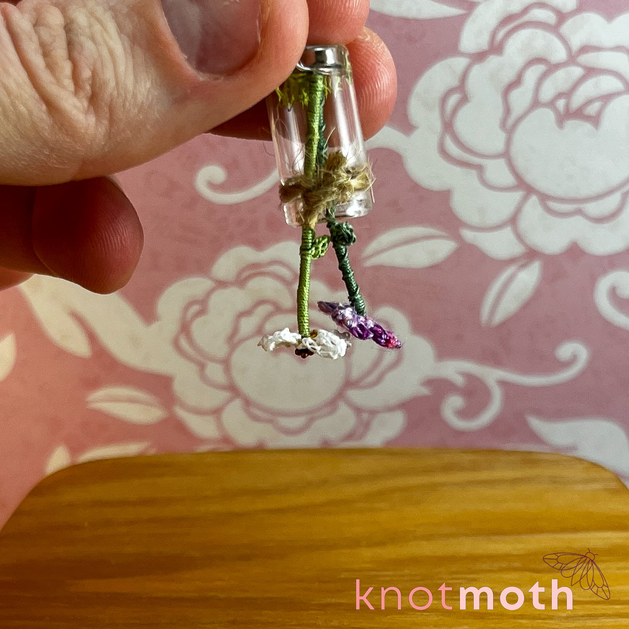 Micro Crochet Flower Bouquet in Mini Jar (removable, magnetic)