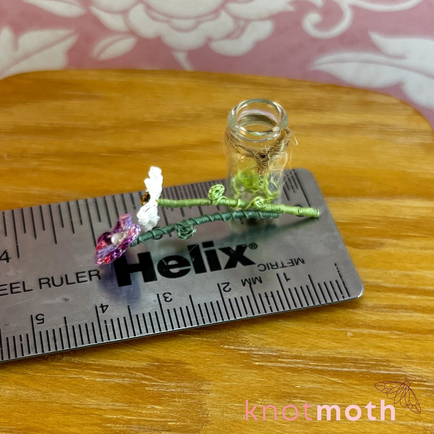 Micro Crochet Flower Bouquet in Mini Jar (removable, magnetic)