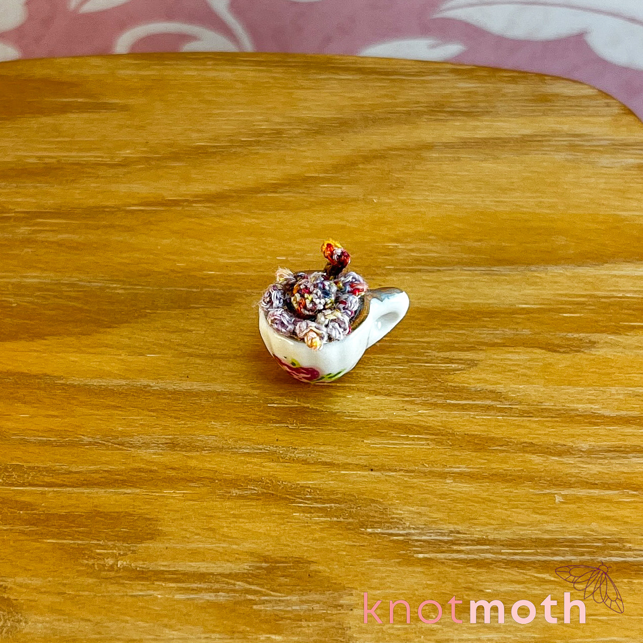 Omar Octopus Micro Crochet Teacup Trinket (removable, magnetic)