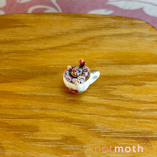 Omar Octopus Micro Crochet Teacup Trinket (removable, magnetic)