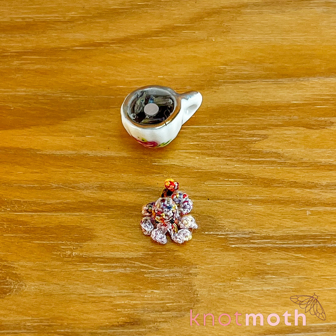 Omar Octopus Micro Crochet Teacup Trinket (removable, magnetic)