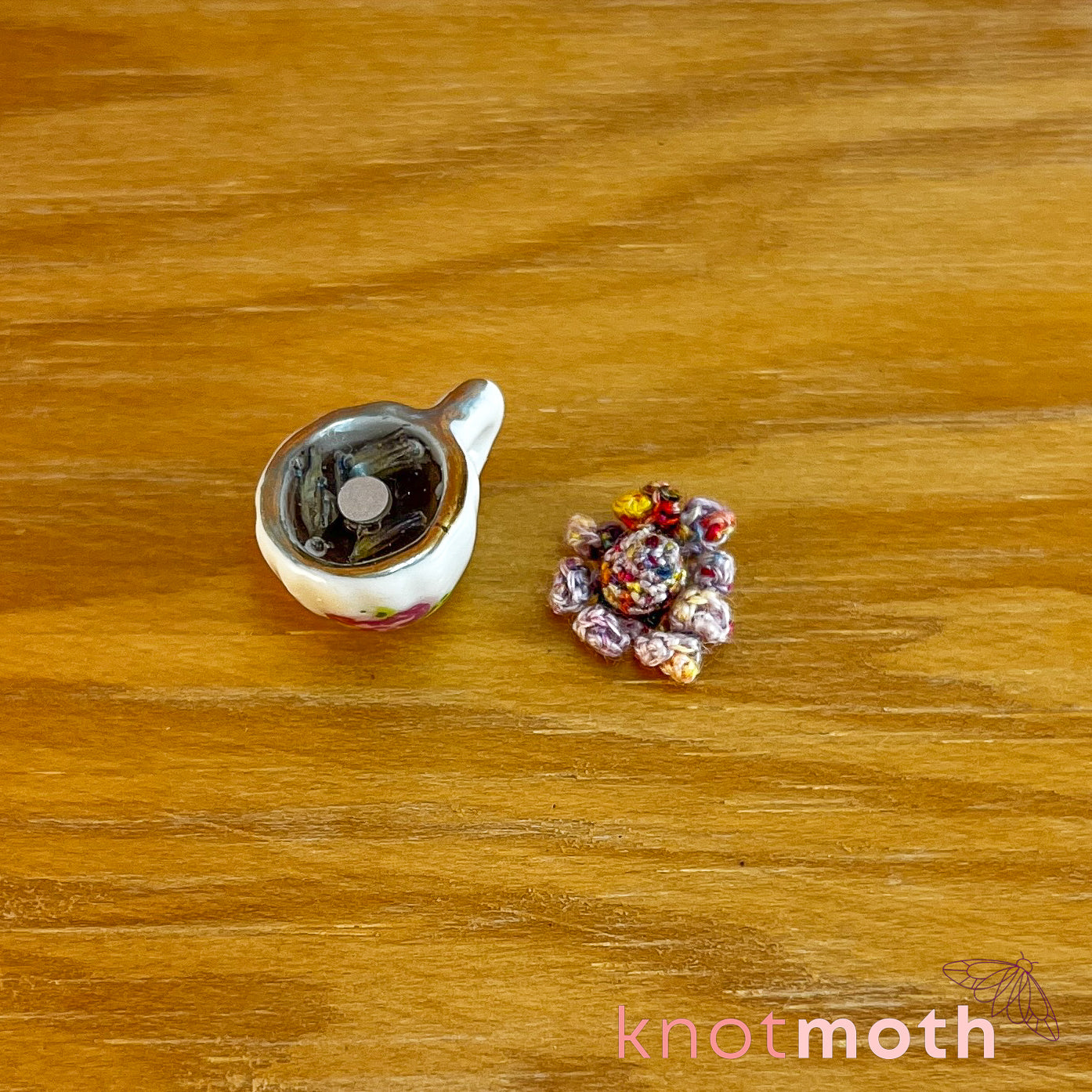 Omar Octopus Micro Crochet Teacup Trinket (removable, magnetic)