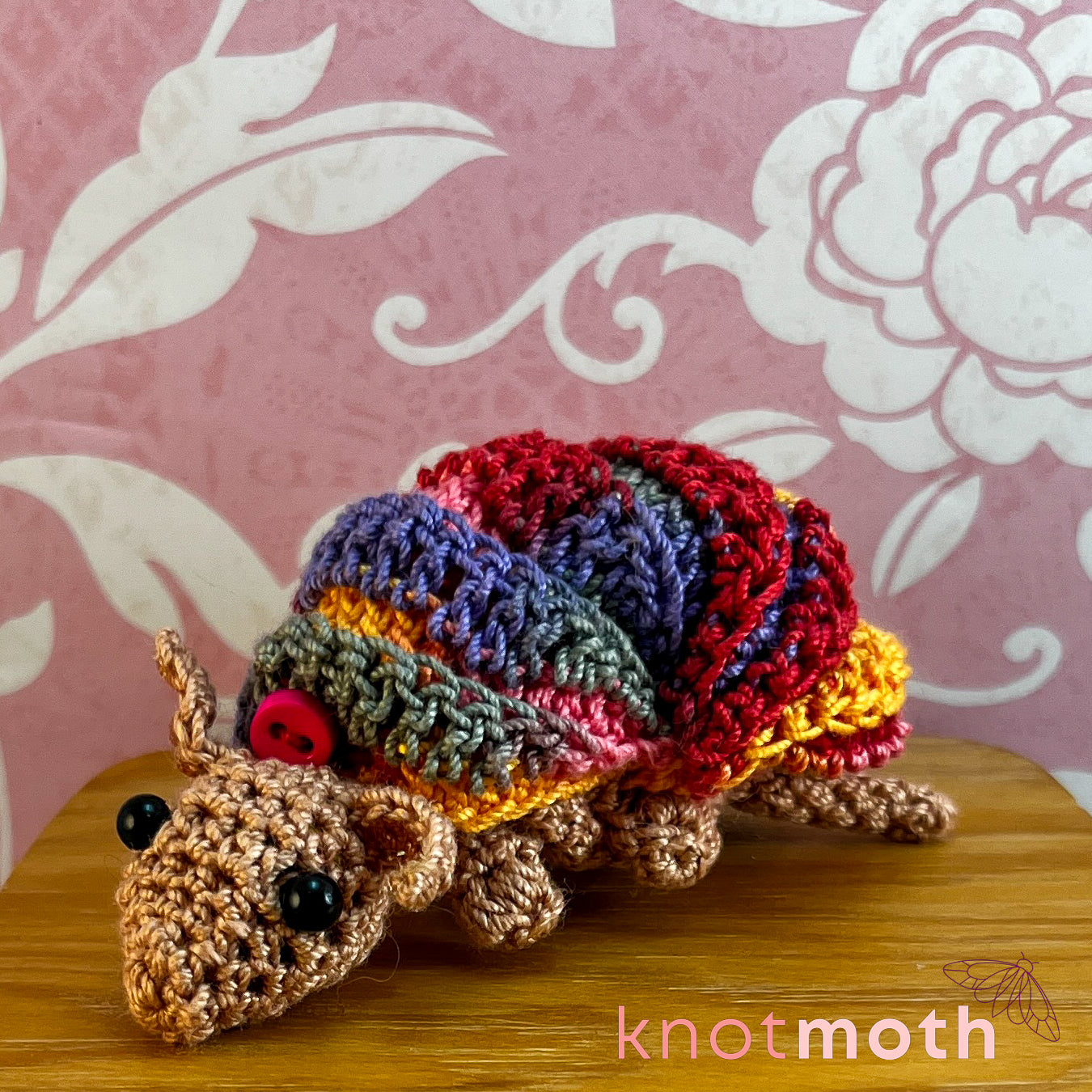 Armie Armadillo Mini Crochet Roll-Up Plushie