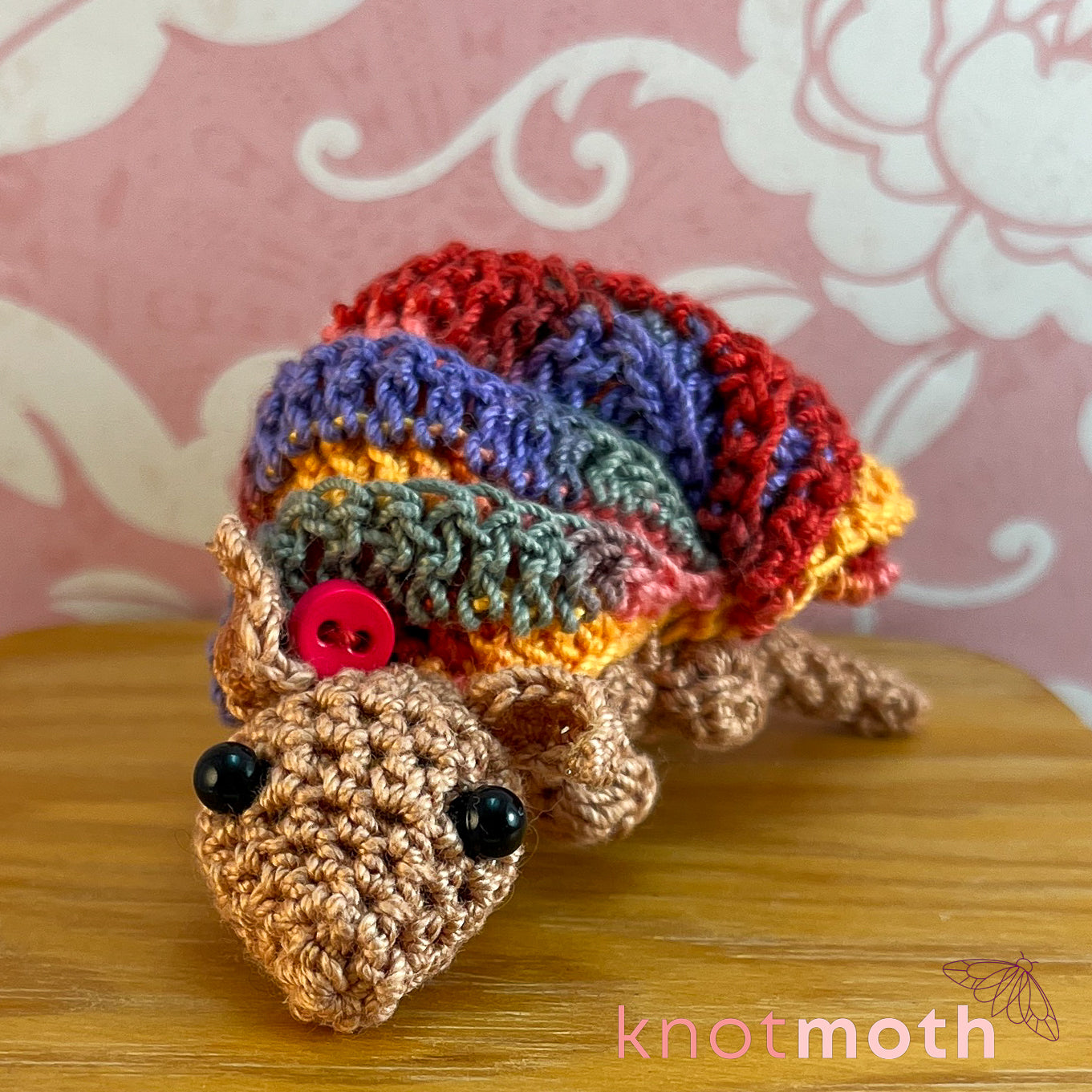 Armie Armadillo Mini Crochet Roll-Up Plushie