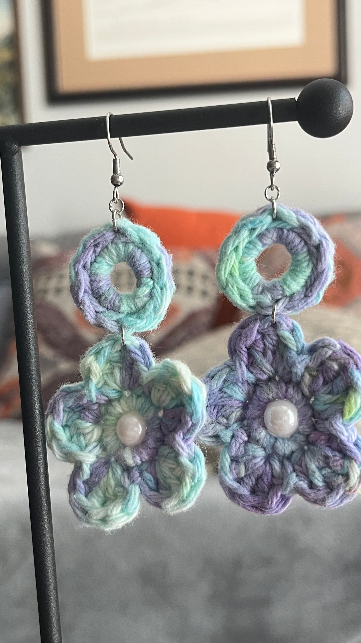 flower statement earrings