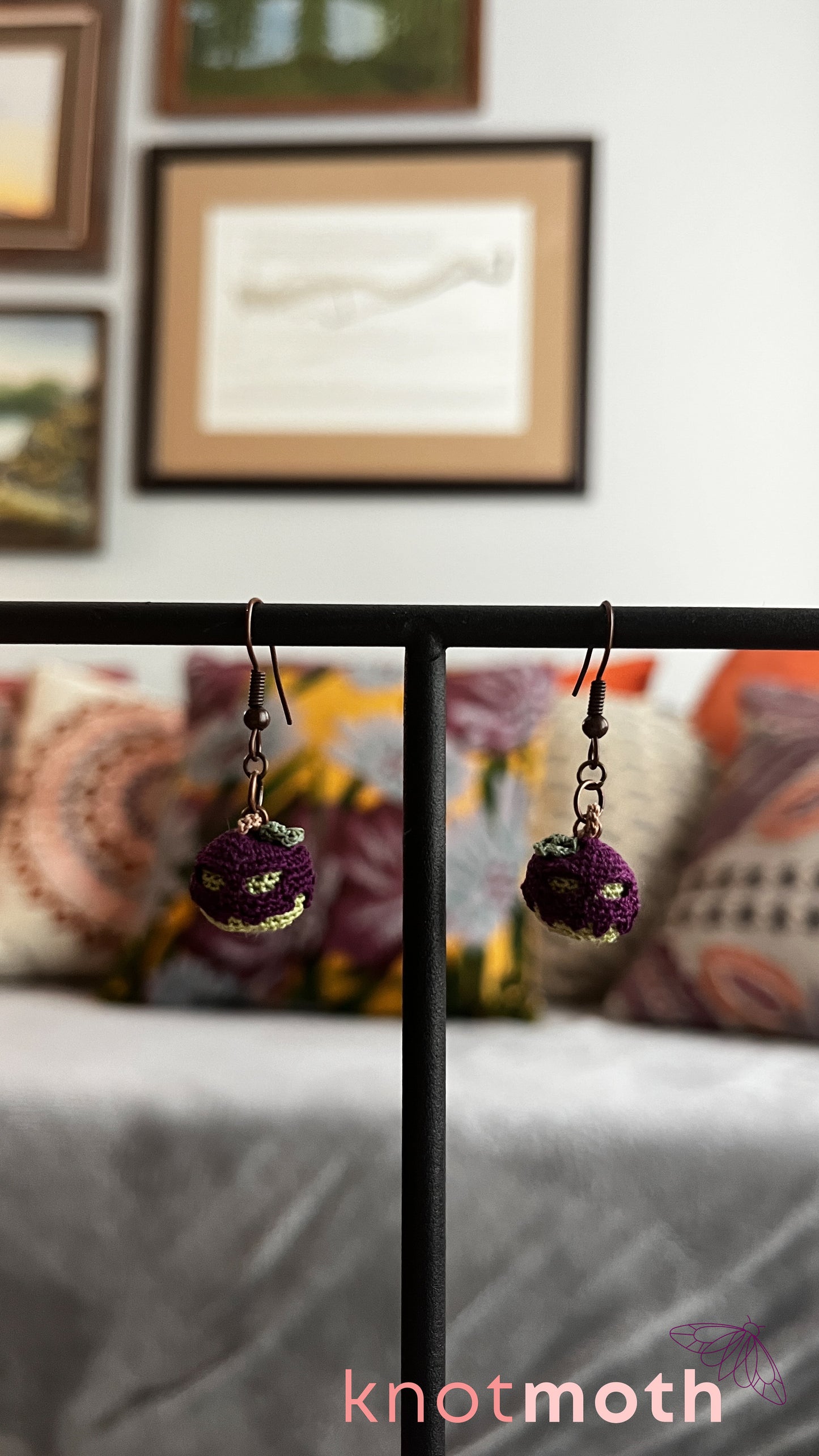 Poisoned Apple Micro Crochet Earrings