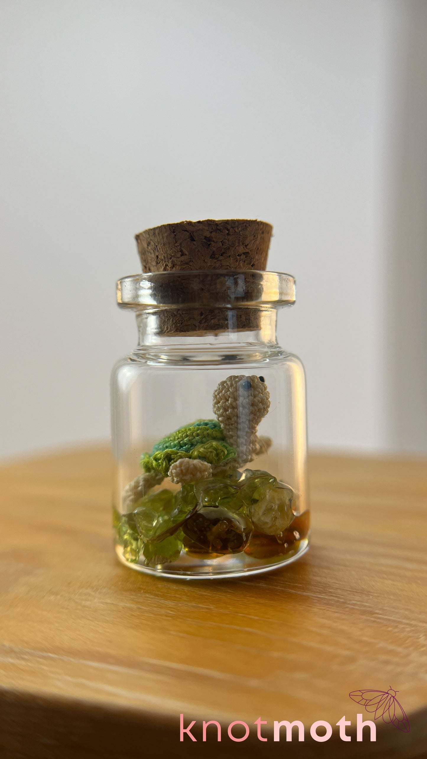 Tiff Turtle Terrarium Medium Micro Crochet Specimen Jar (Removable)