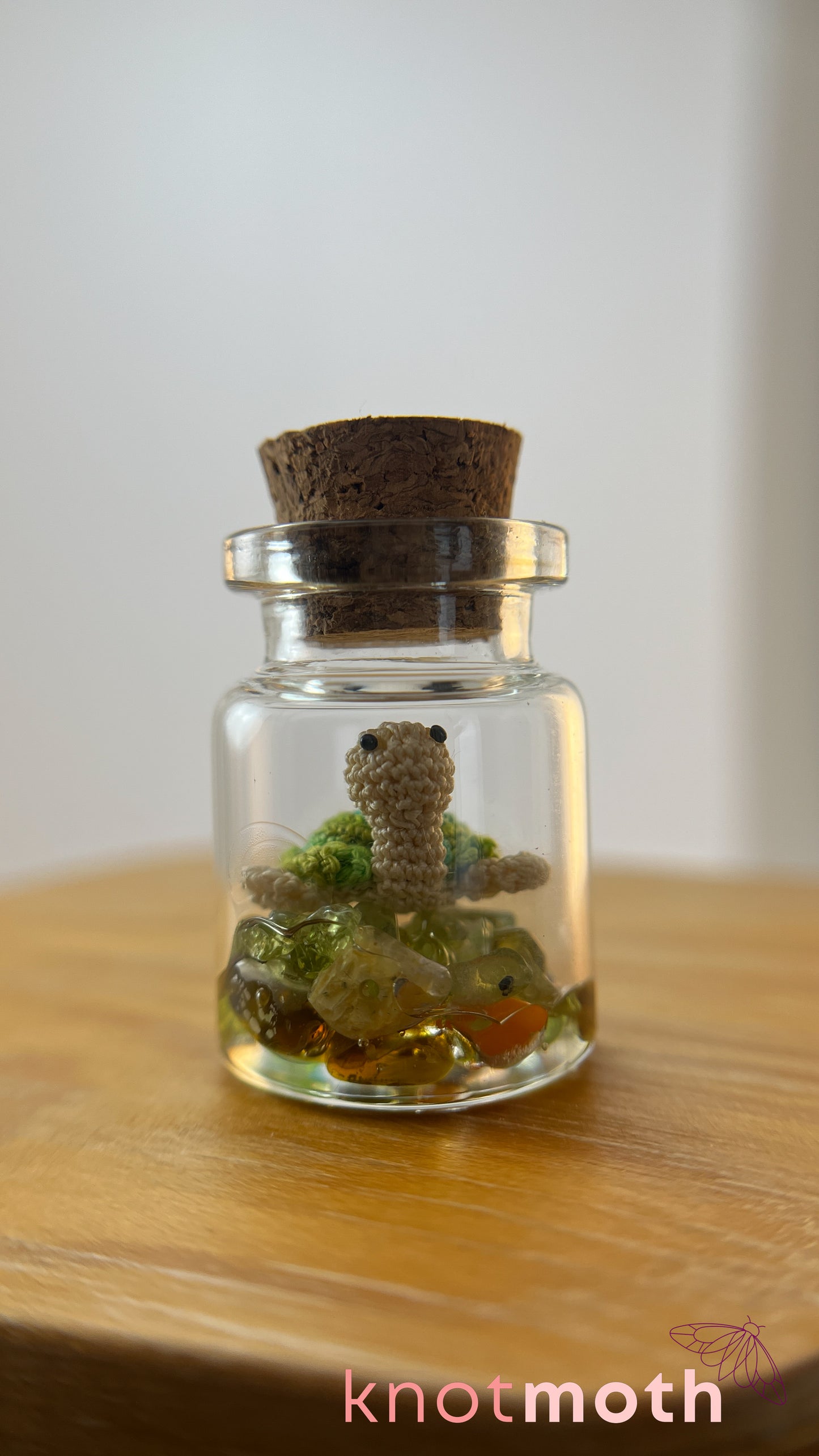 Tiff Turtle Terrarium Medium Micro Crochet Specimen Jar (Removable)