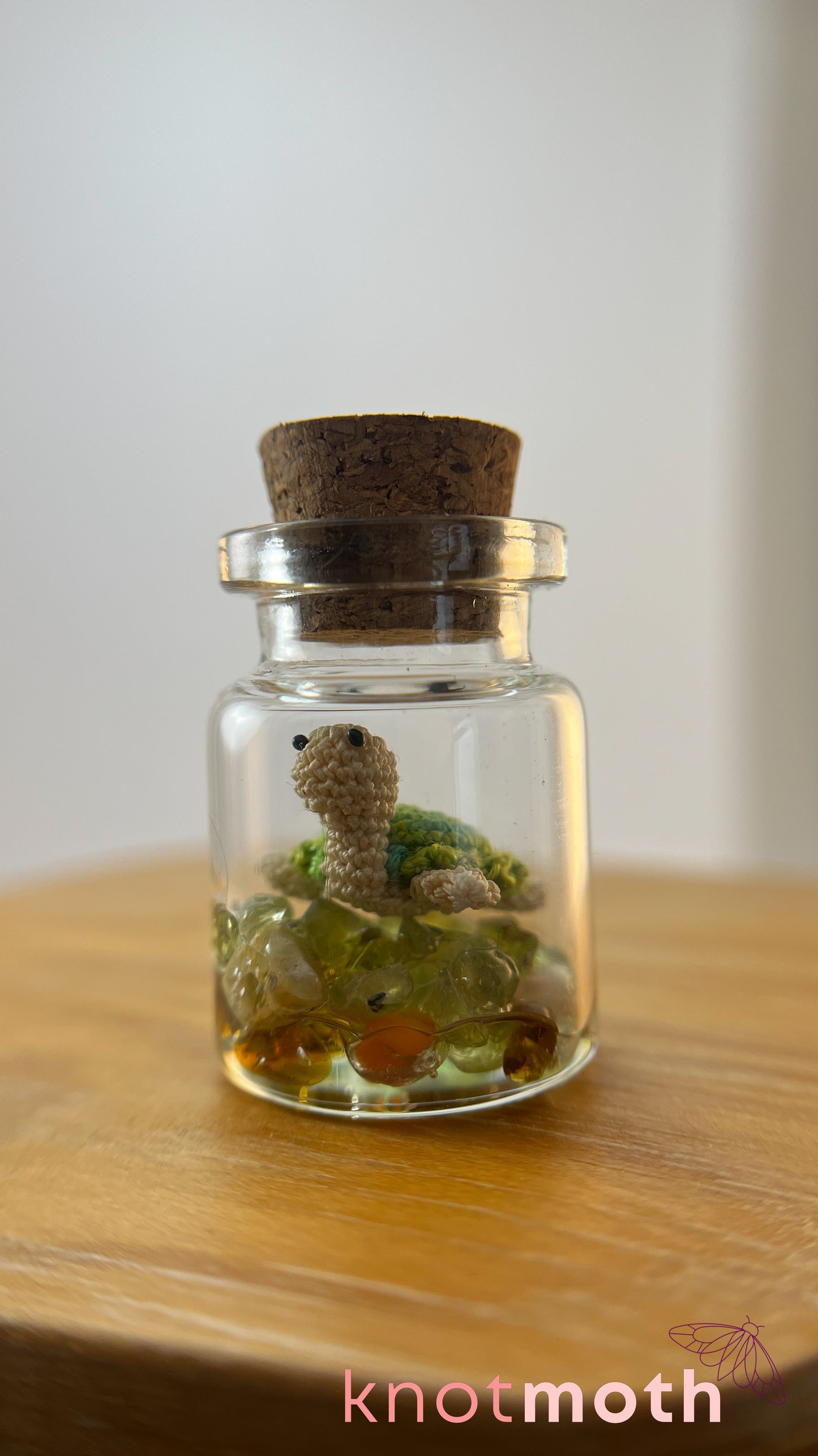 Tiff Turtle Terrarium Medium Micro Crochet Specimen Jar (Removable)