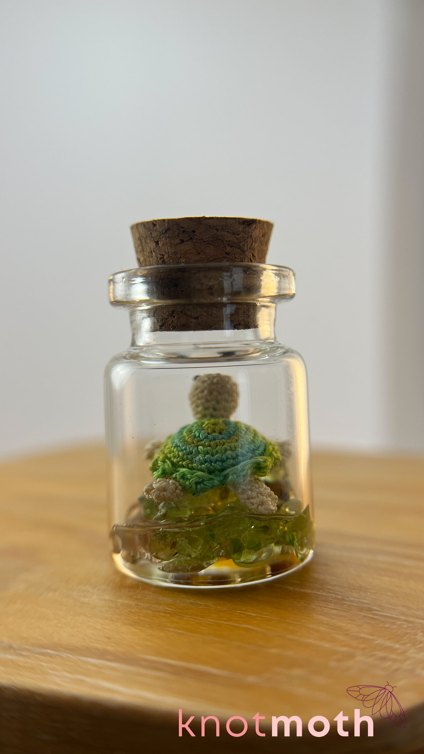 Tiff Turtle Terrarium Medium Micro Crochet Specimen Jar (Removable)