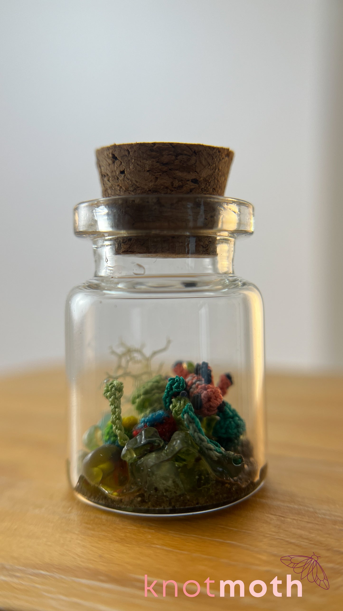 Clownfish and Coral Aquarium Micro Crochet Aquarium Jar (Removable)