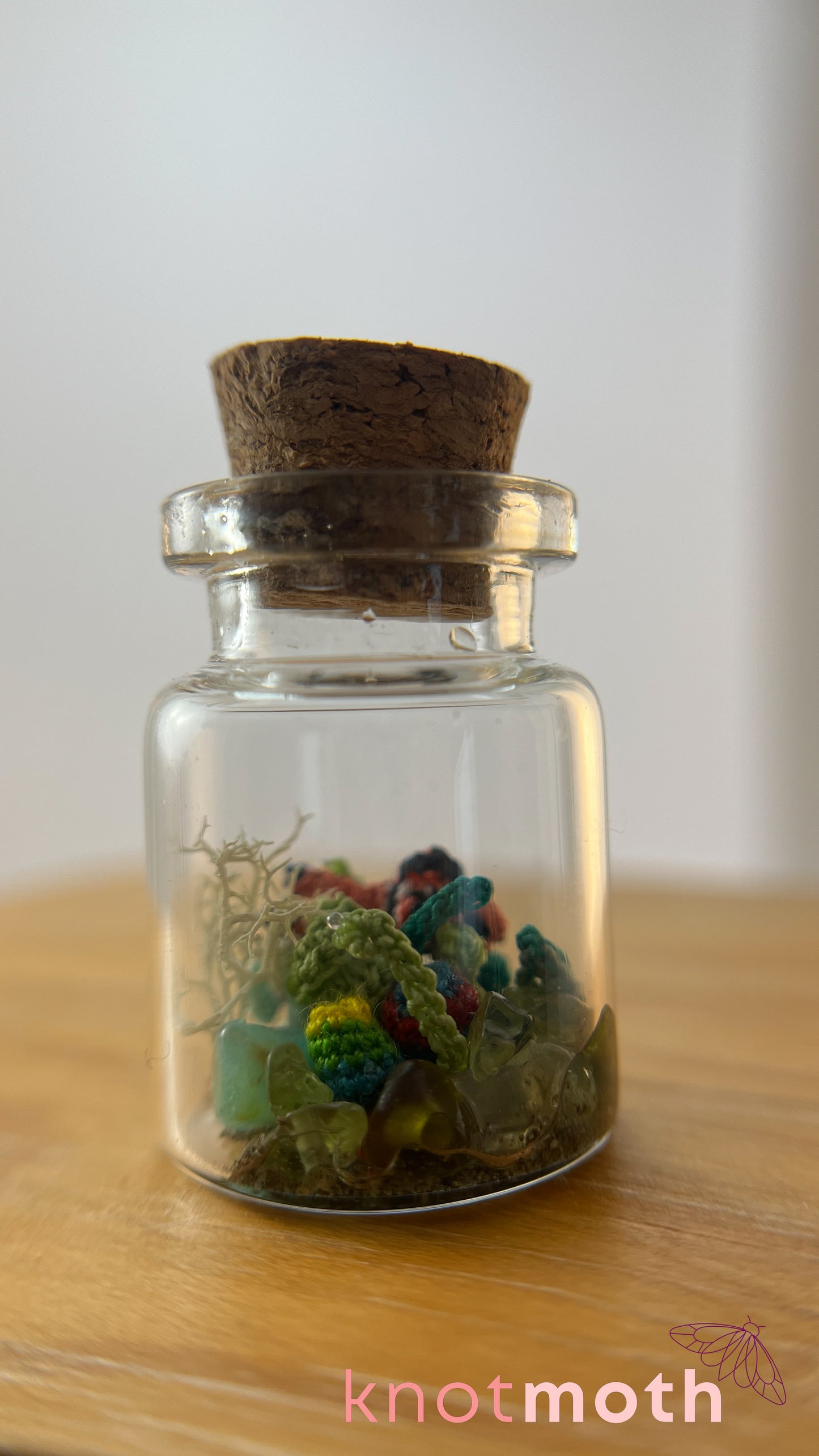 Clownfish and Coral Aquarium Micro Crochet Aquarium Jar (Removable)