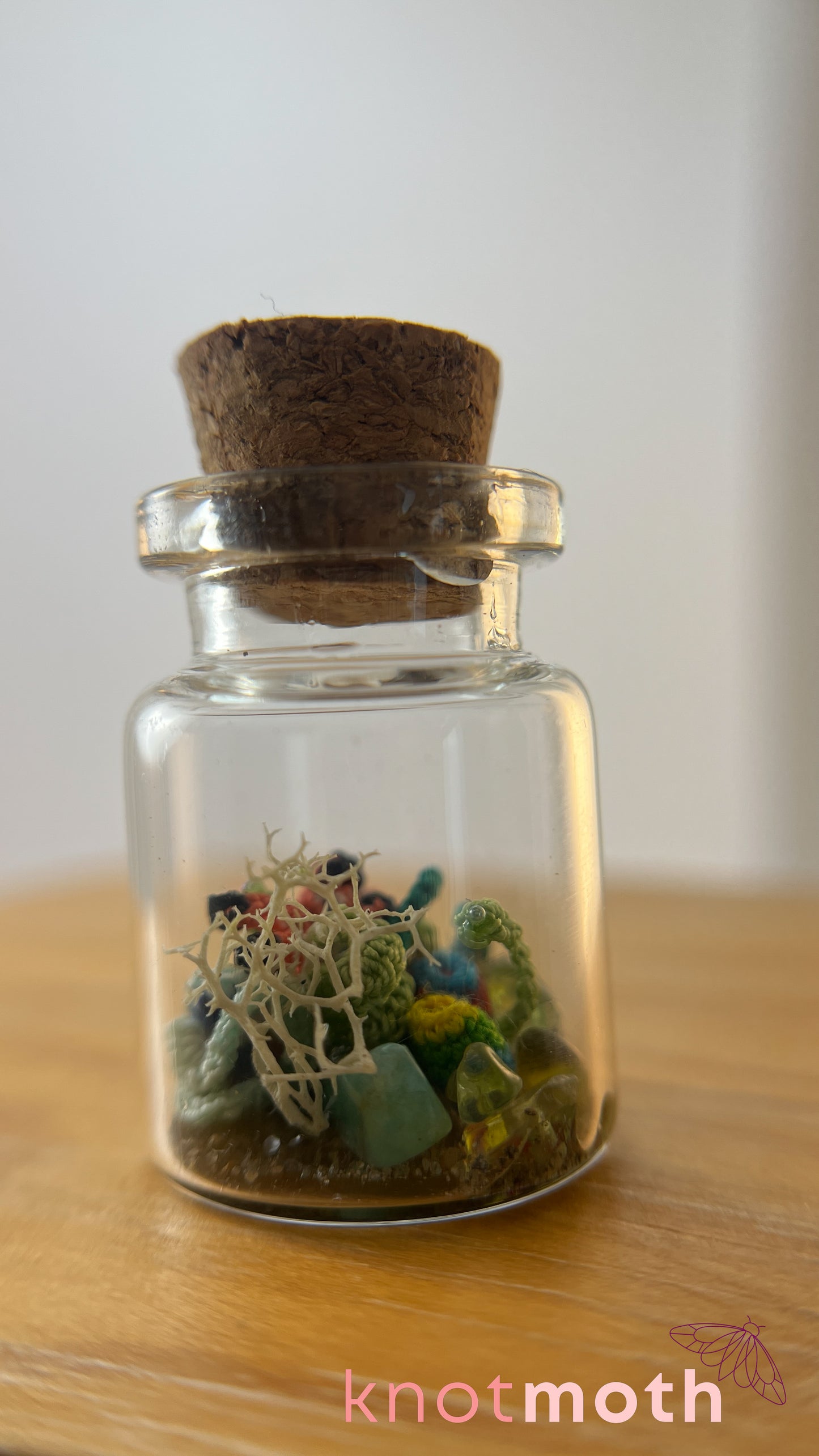 Clownfish and Coral Aquarium Micro Crochet Aquarium Jar (Removable)