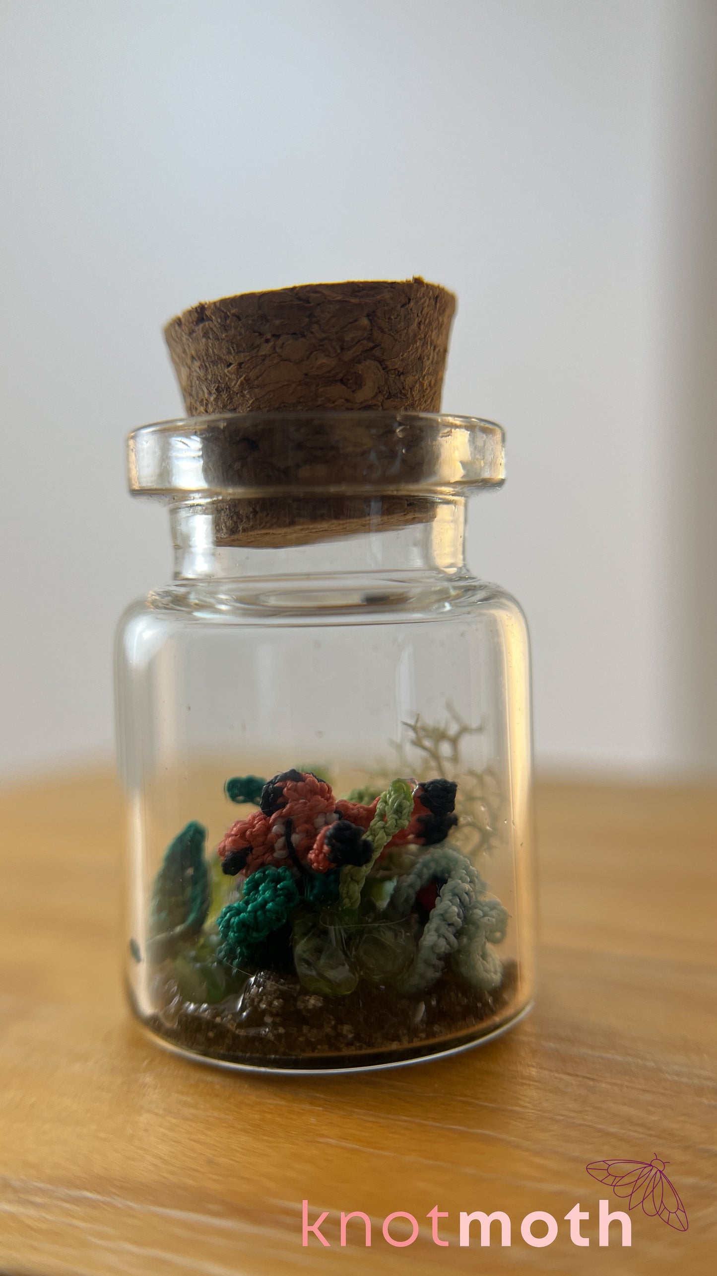 Clownfish and Coral Aquarium Micro Crochet Aquarium Jar (Removable)