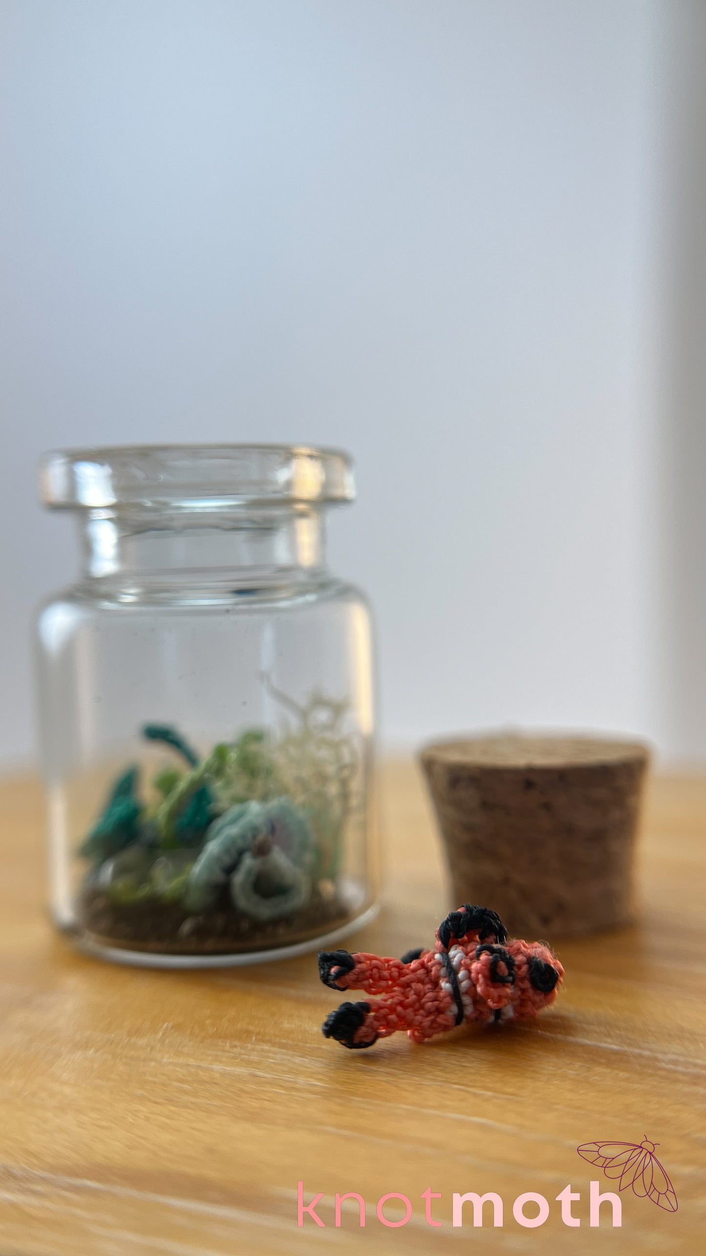 Clownfish and Coral Aquarium Micro Crochet Aquarium Jar (Removable)