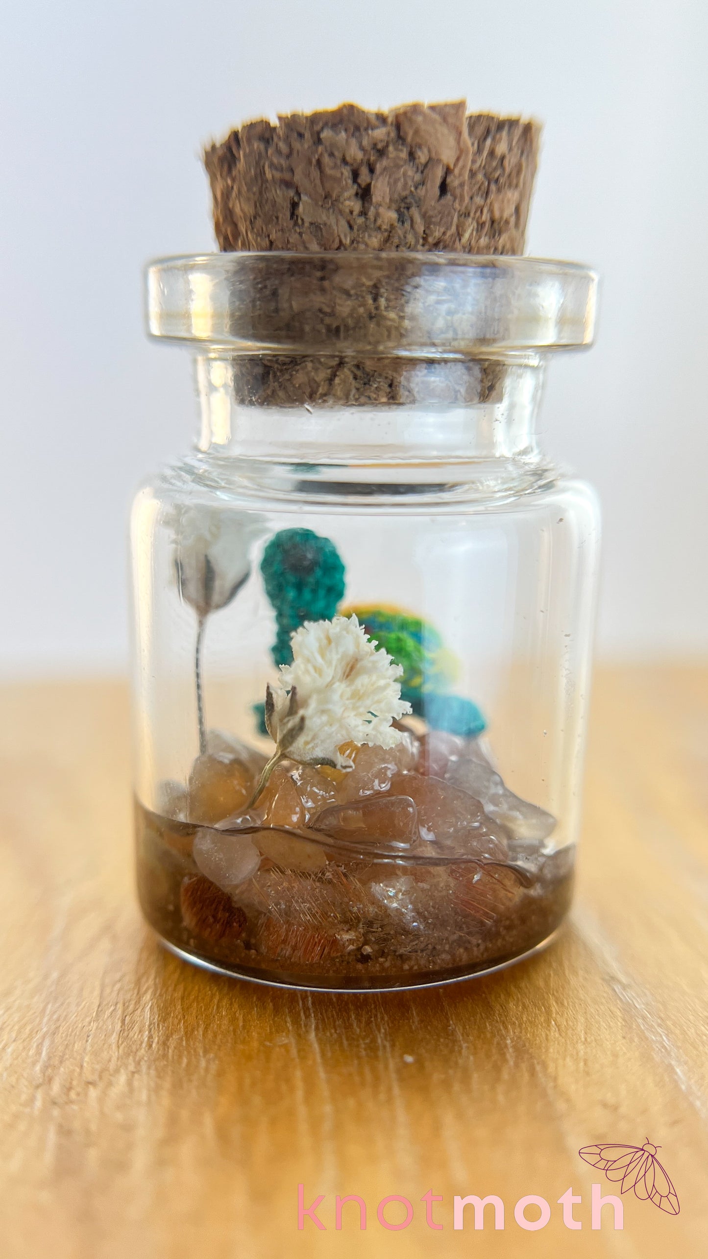 Tally Turtle Micro Crochet Terrarium Jar (Magnetic, Removable)