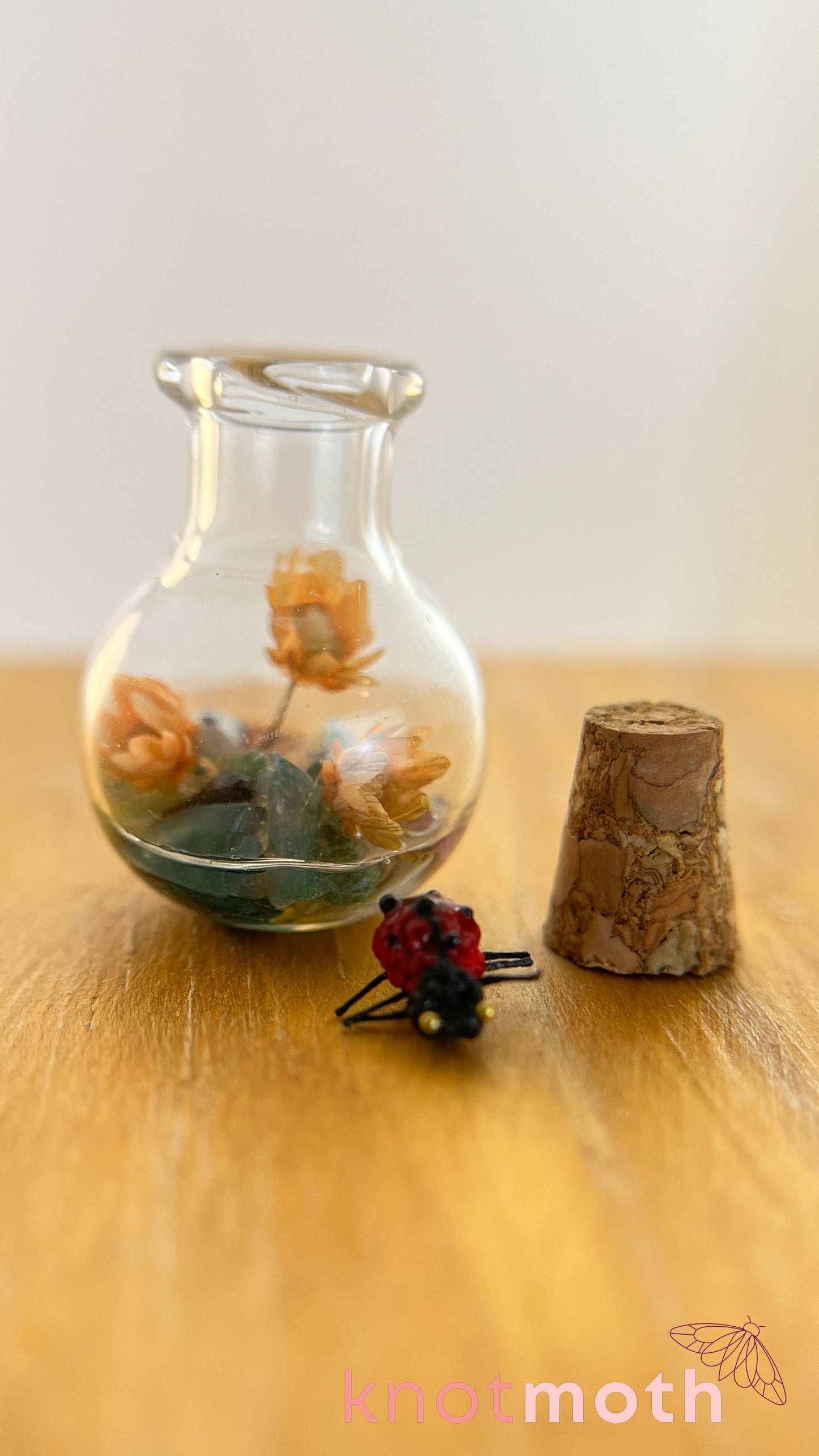 Loretta Ladybug Micro Crochet Terrarium Jar (Magnetic, Removable)
