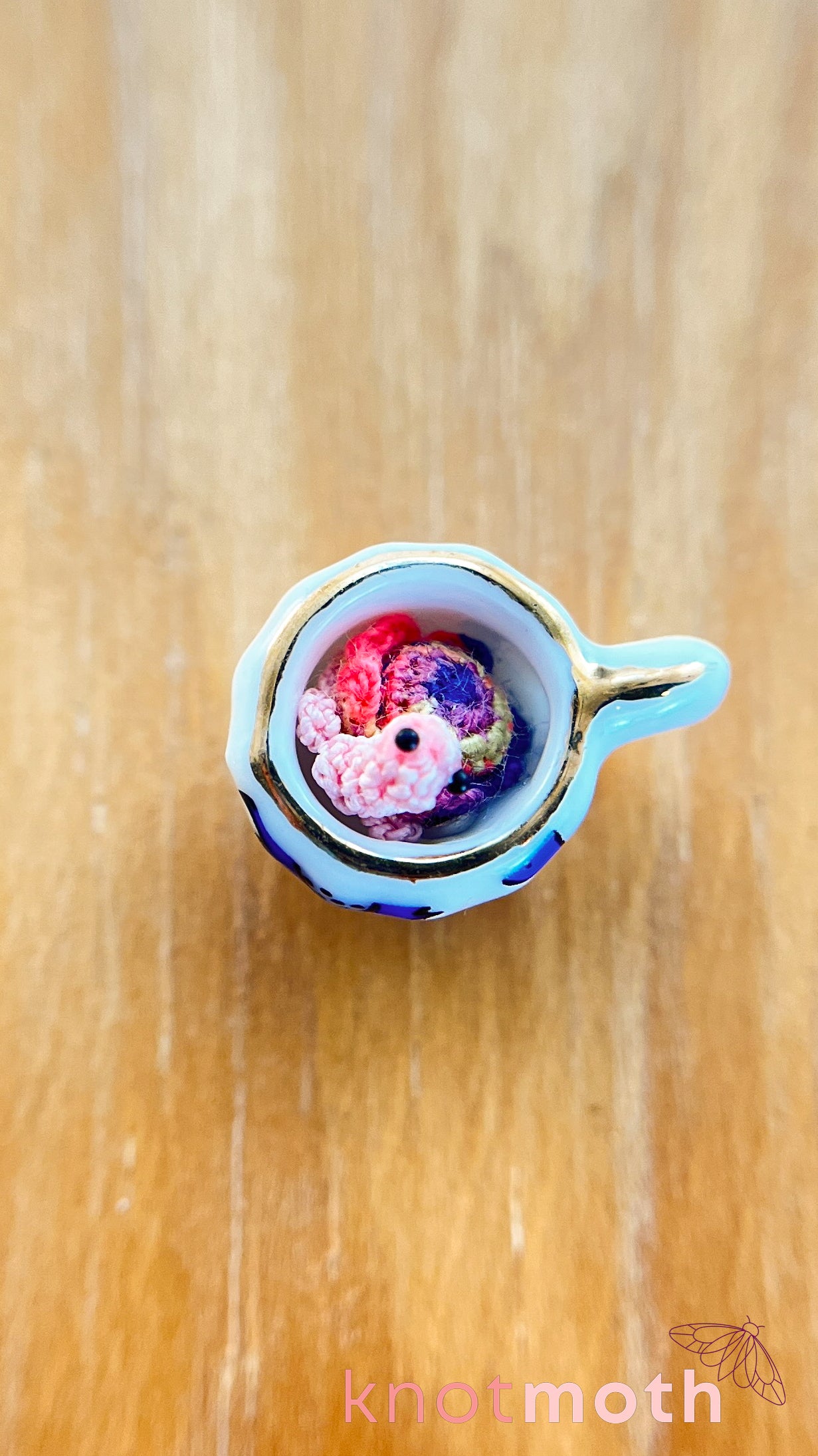 Tony Tortoise Micro Crochet Teacup (Magnetic, Removable)