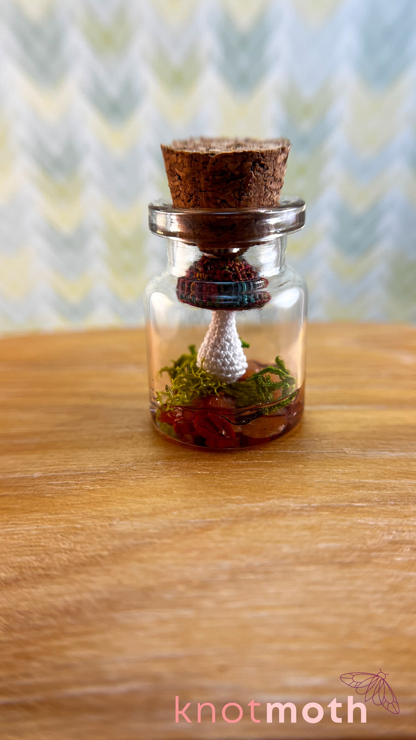 Molly Mushroom Micro Crochet Terrarium Jar (removable, magnetic)