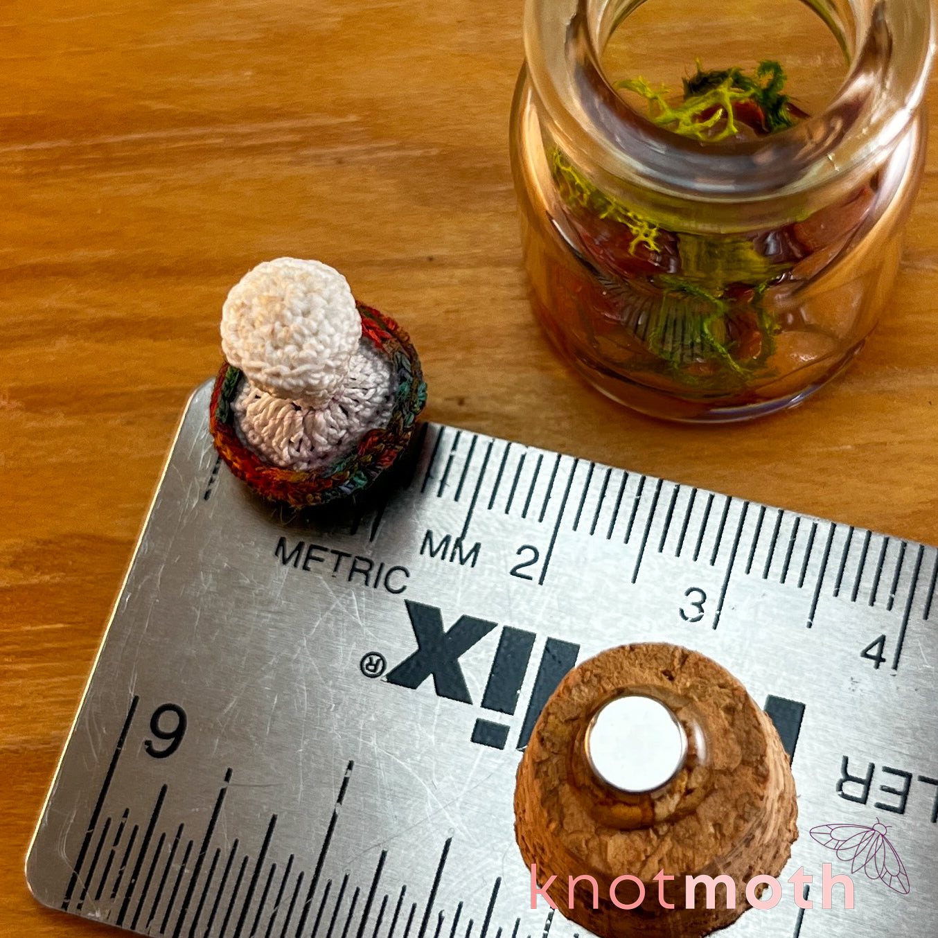 Molly Mushroom Micro Crochet Terrarium Jar (removable, magnetic)