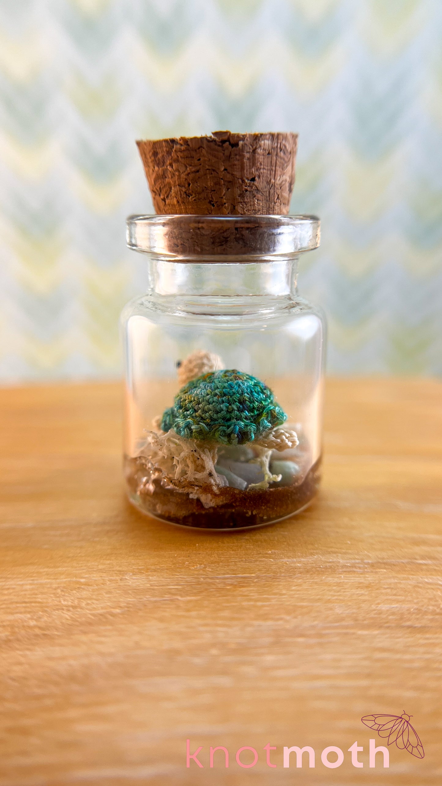 Tran Turtle Micro Crochet Terrarium Jar (removable, magnetic)