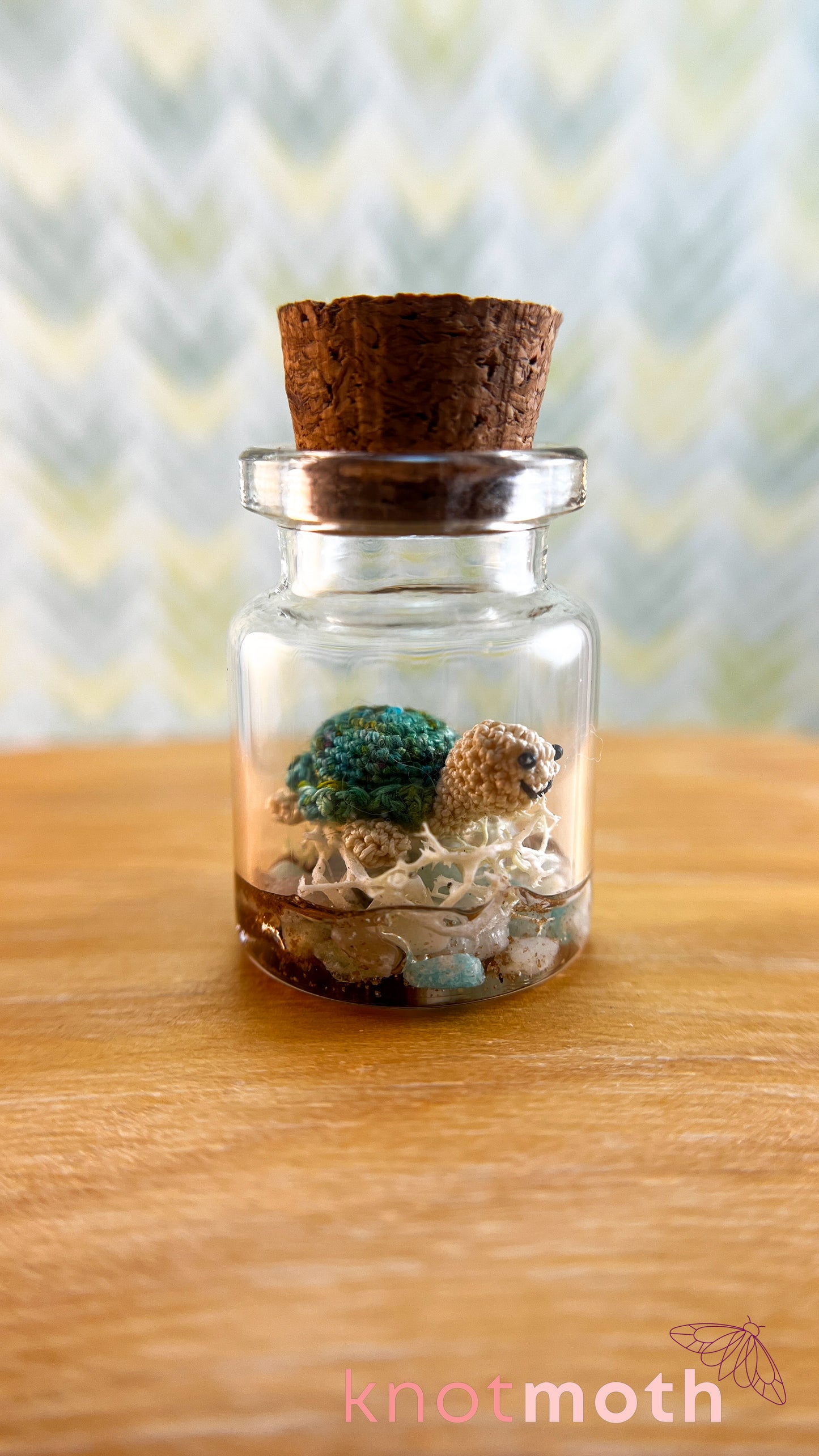 Tran Turtle Micro Crochet Terrarium Jar (removable, magnetic)