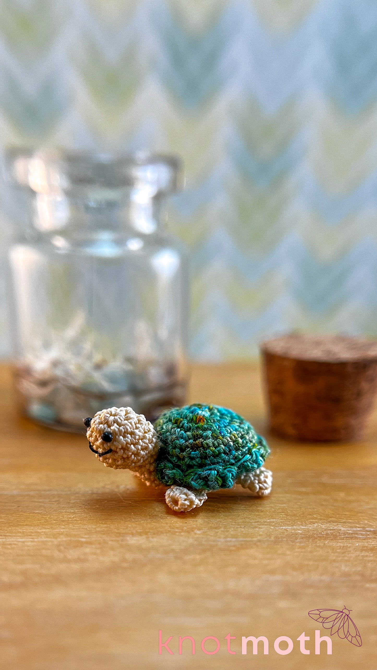 Tran Turtle Micro Crochet Terrarium Jar (removable, magnetic)