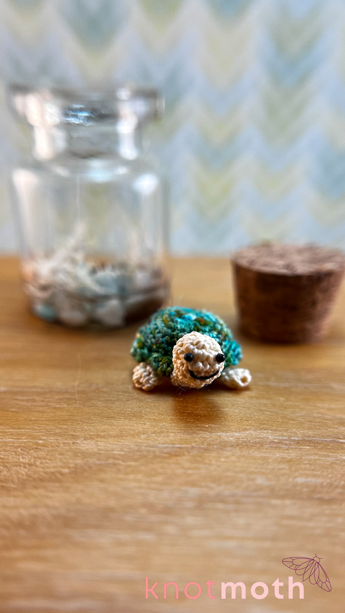 Tran Turtle Micro Crochet Terrarium Jar (removable, magnetic)