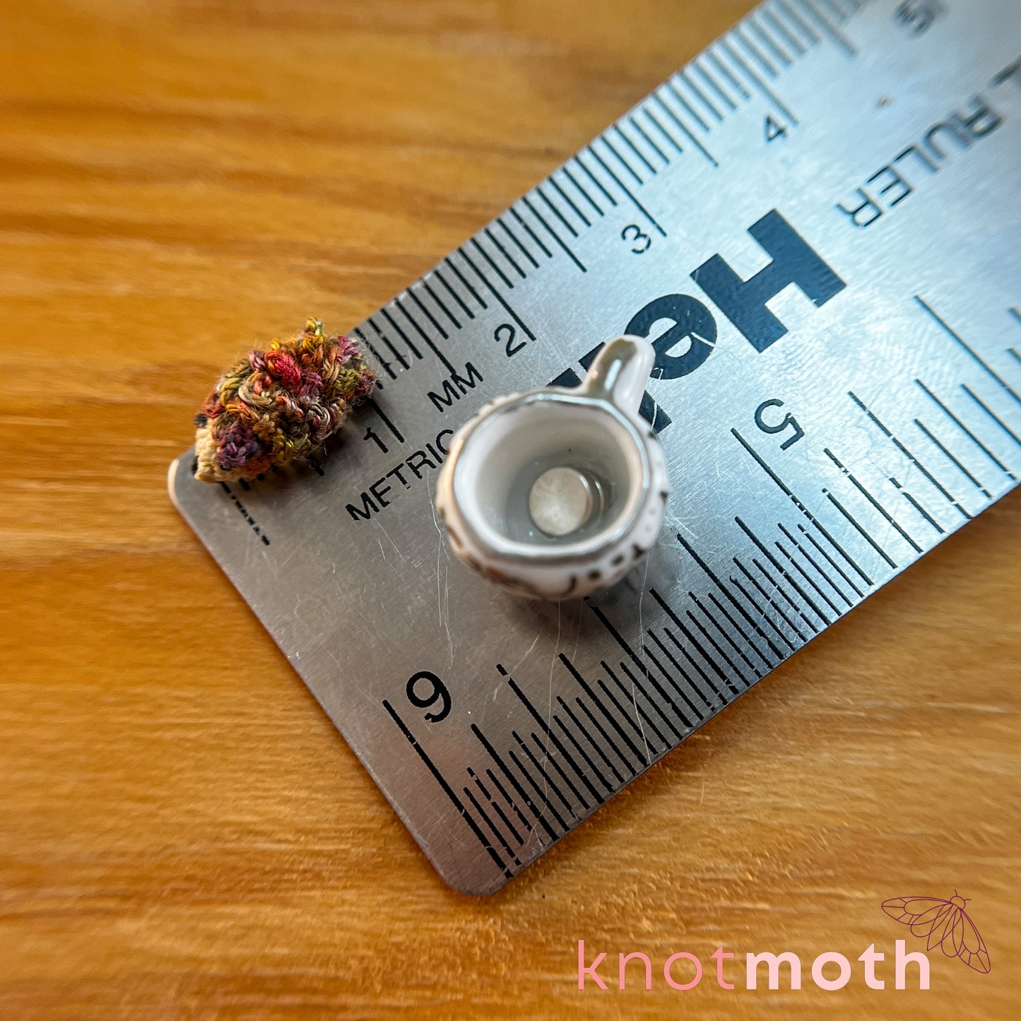 Henry Hedgehog Micro Crochet Magnetic Teacup Trinket