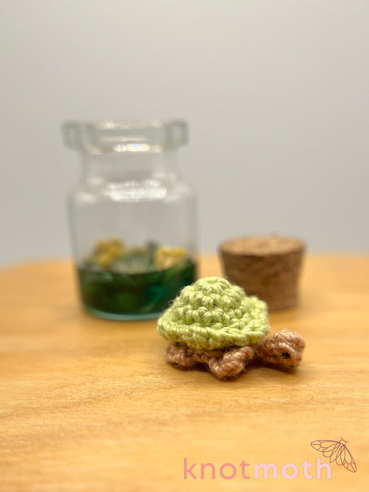 Terra Turtle Micro Crochet Trinket Jar