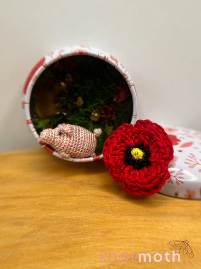 Poppy Pig Micro Crochet Trinket Tin