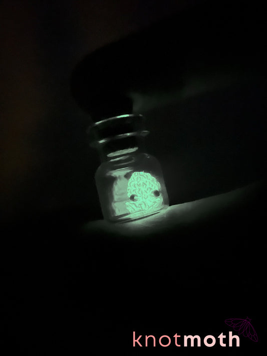 Ookie Octo Ghosty Glow-in-the-Dark Nano Crochet Trinket Jar