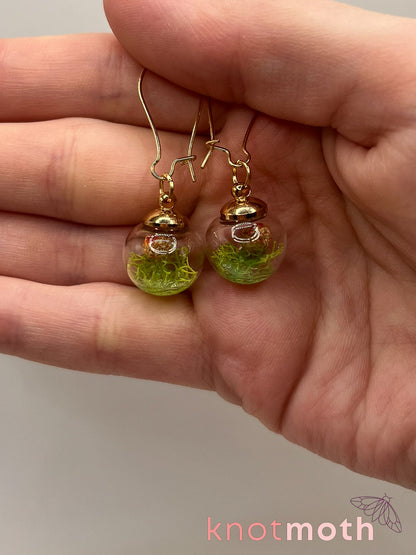 mushroom & moss globe earrings