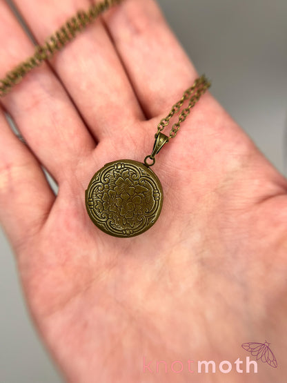 lavender (devotion) floriography locket