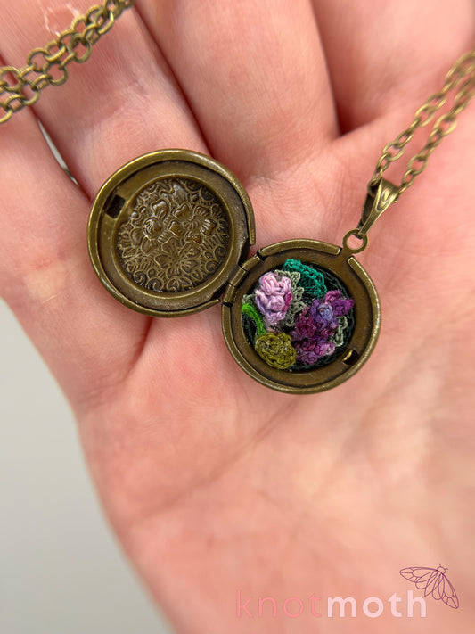 lavender (devotion) floriography locket