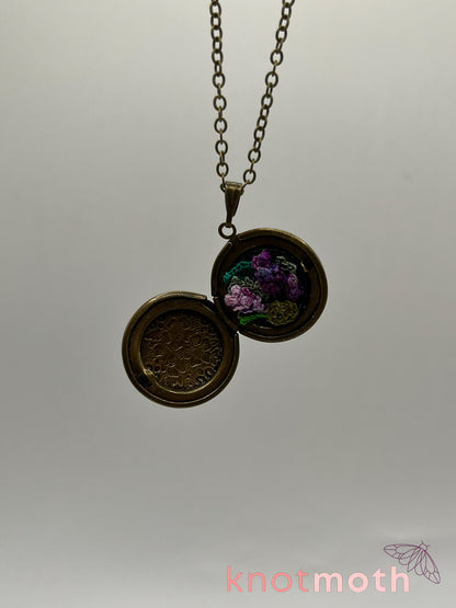 lavender (devotion) floriography locket