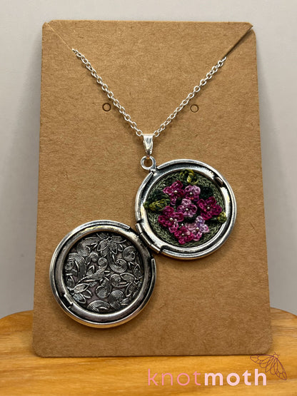 lilac (love) floriography locket