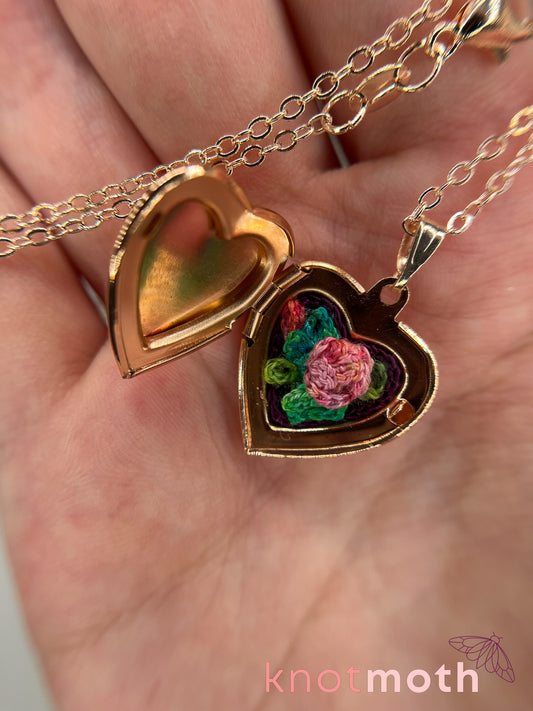 peony (luck and prosperity) floriography locket