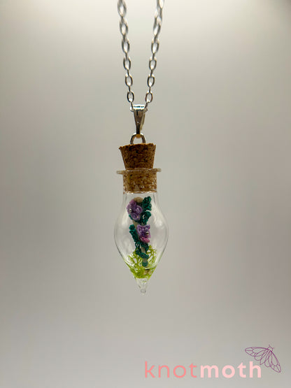 violet & bone micro crochet mini jar necklace