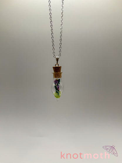 violet & bone micro crochet mini jar necklace