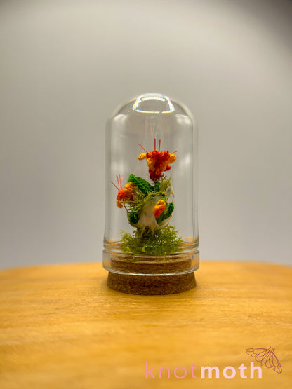 daylily skull micro crochet cloche jar