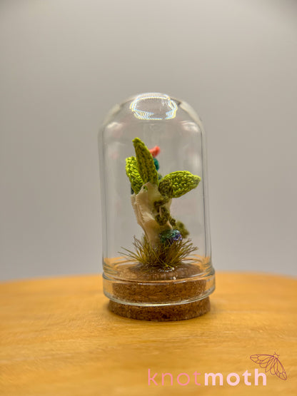 cacti skull micro crochet cloche jar